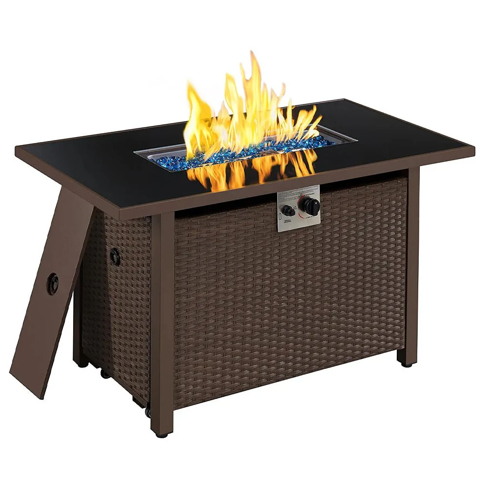 43″ Outdoor Patio Propane Gas Fire Pit Table – 50,000 BTU, Tempered Glass Top & CSA Certified - Image 4