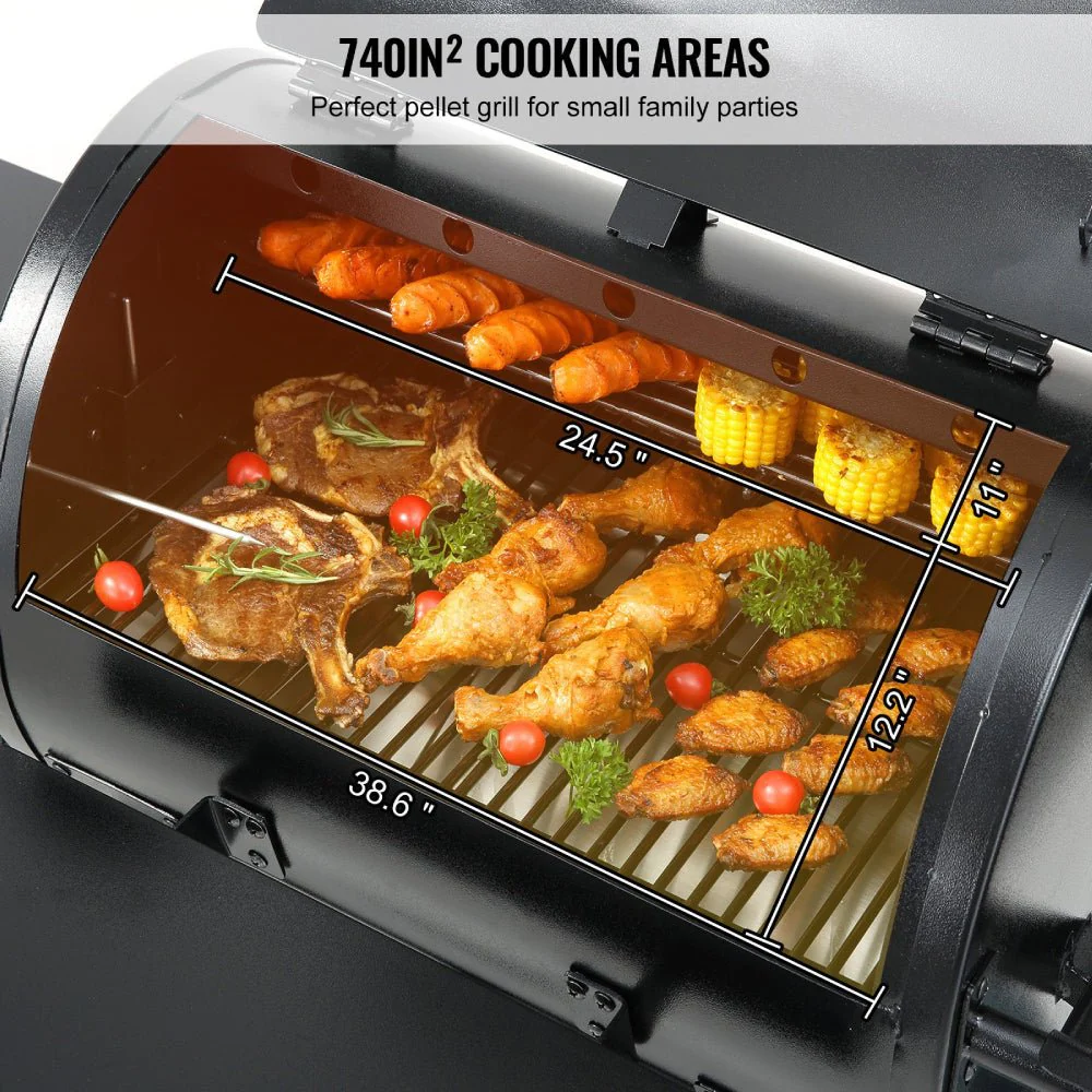 53" Heavy Duty Portable Wood Pellet BBQ Grill With Cart - Image 12
