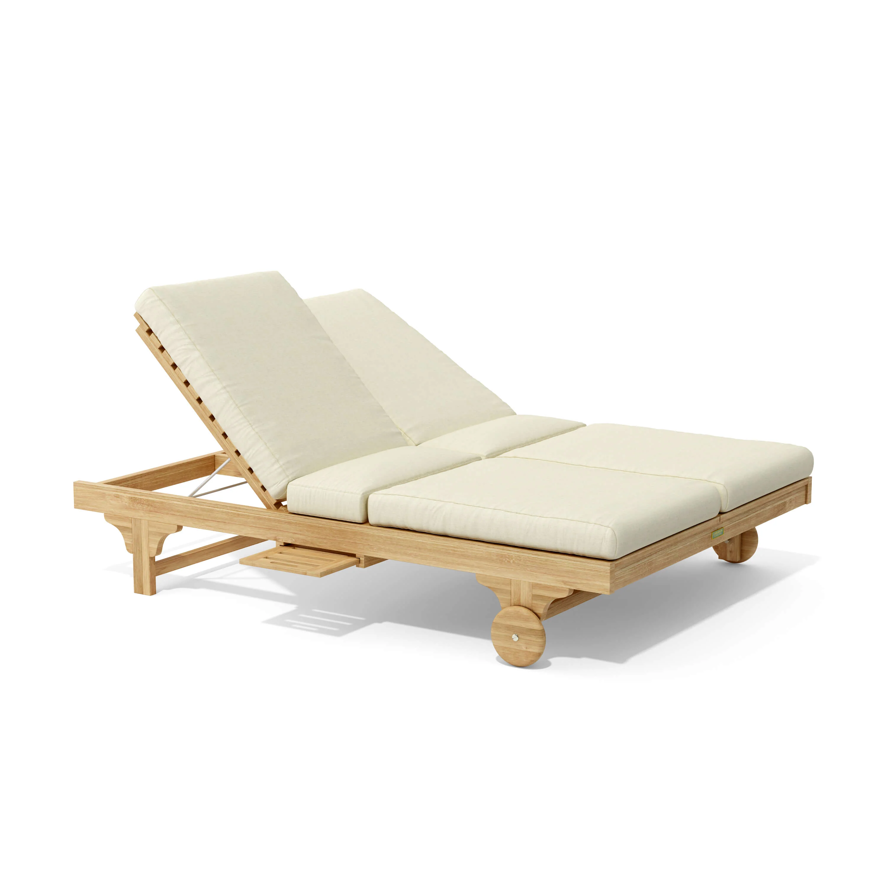 Anderson Teak BEL-AIR Double Sun Lounger – Solid Teak, Dual Position Seating, Slide-Out Trays - Image 8