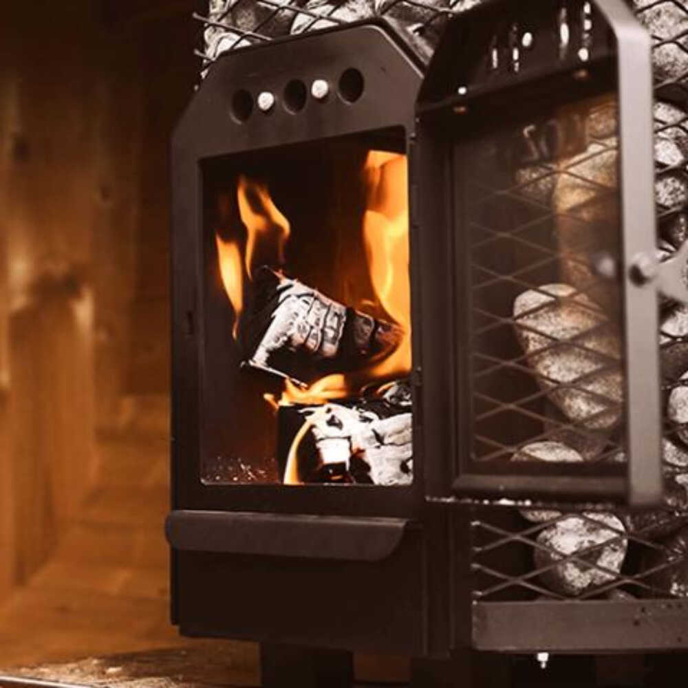Cozy Heat Wood‑Burning Floor Mount Sauna Stove with Chimney Kit & Sauna Stones – Stainless Steel, 12KW / 18KW - Image 5