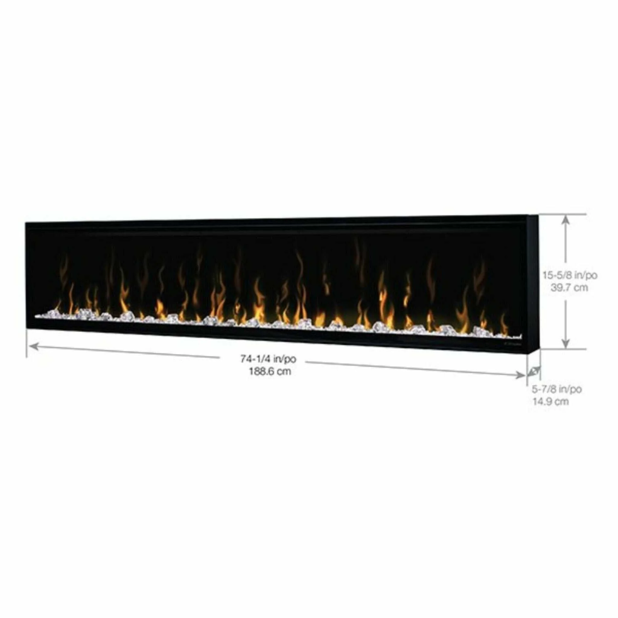 Dimplex IgniteXL 74" Premium Built-In Linear Electric Fireplace With Integrated Heater Fan [XLF74] - Image 5