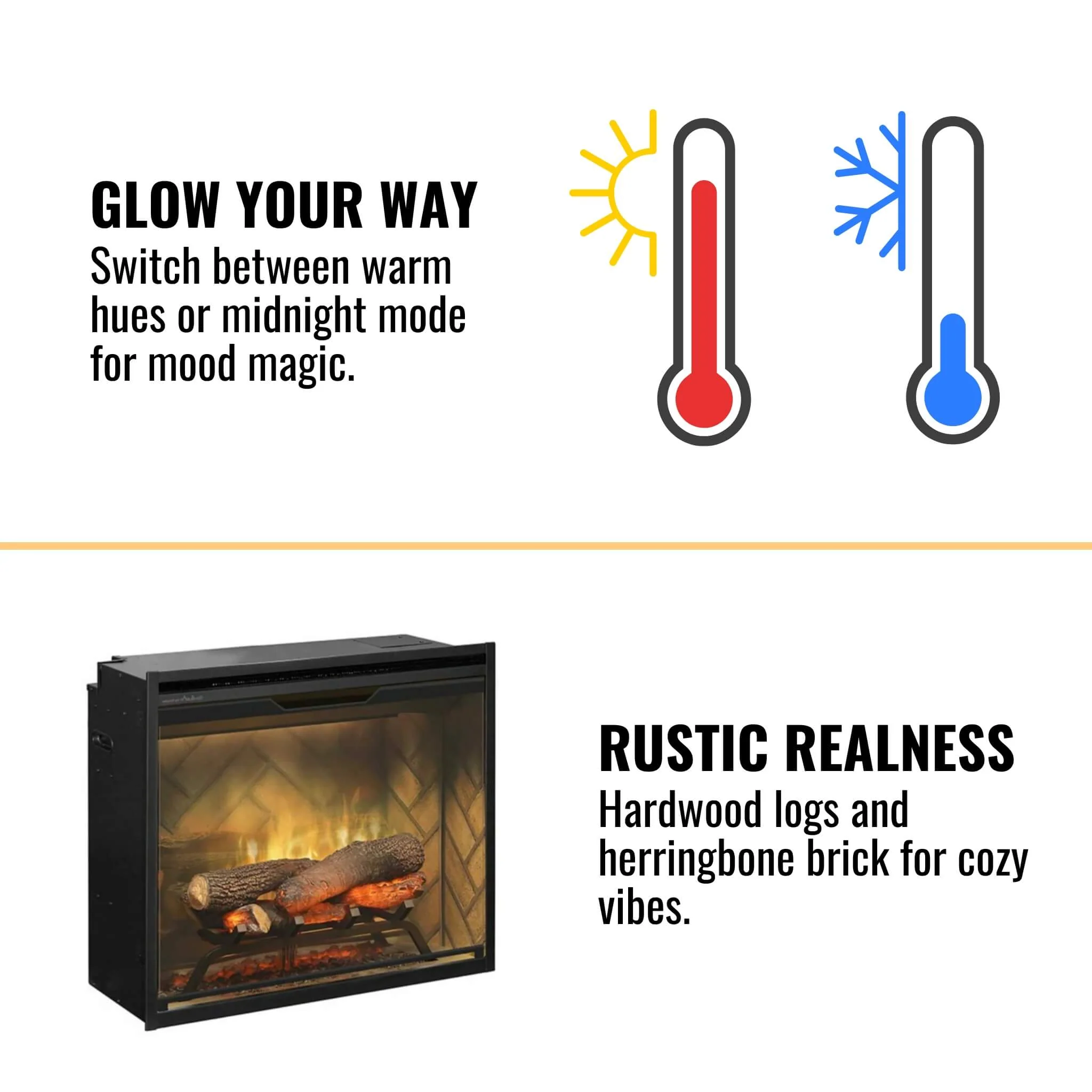 Dimplex Revillusion Built-In Electric Firebox With Weathered Concrete Liner & Plug Kit [RBF30/42WC-FG] - Image 11