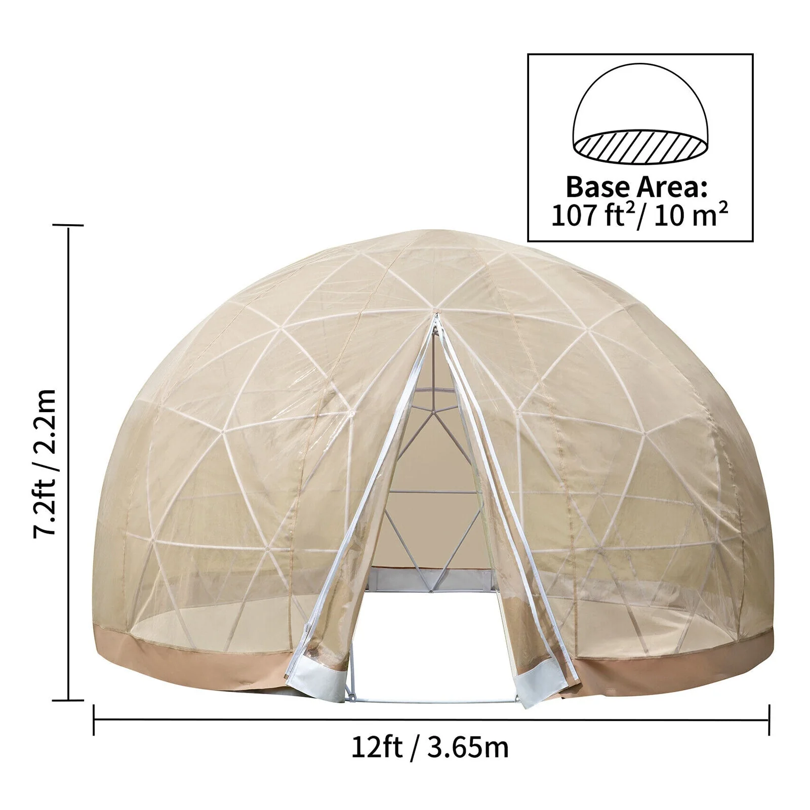 Extra Large 12FT Outdoor Igloo Garden Greenhouse Dome Tent – All‑Weather, UV‑Resistant, 10‑Person Capacity - Image 16