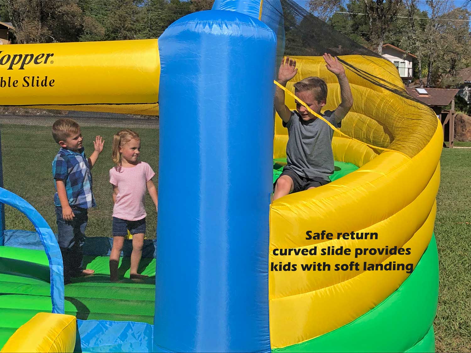 Island Hopper Curved Double Slide Inflatable Bounce House - Image 3