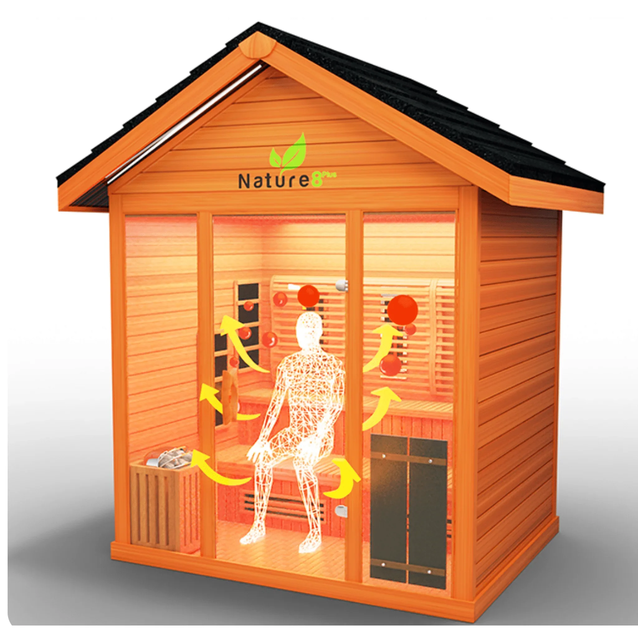 Medical Saunas Nature 9 Plus Hybrid Outdoor Sauna (Six Person) - Image 14