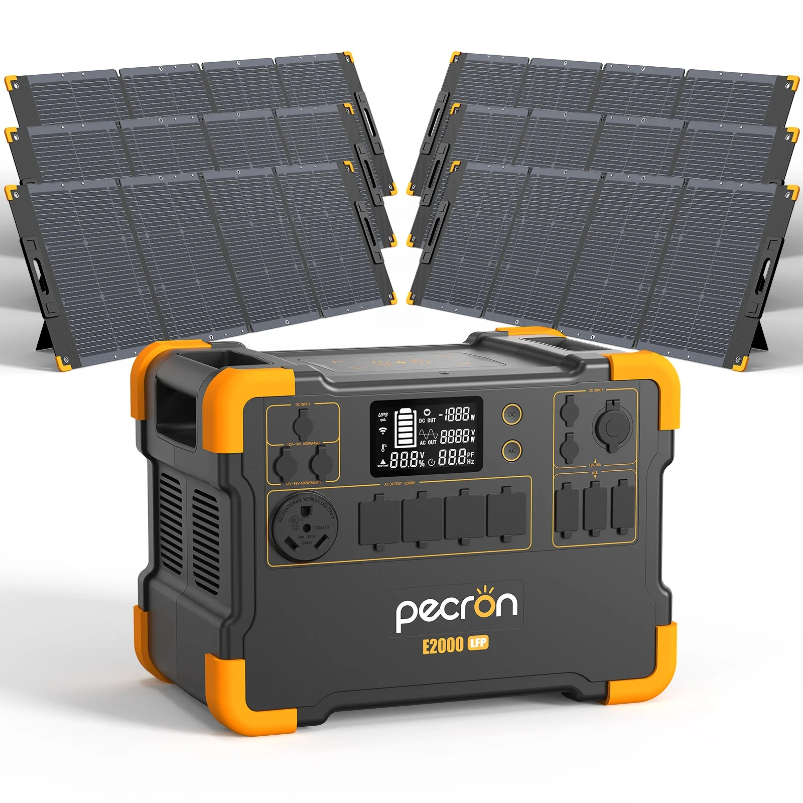 PECRON E2000LFP Expandable Portable Power Station – 2000W, 1920Wh LiFePO4, 1300W Solar Charging - Image 12