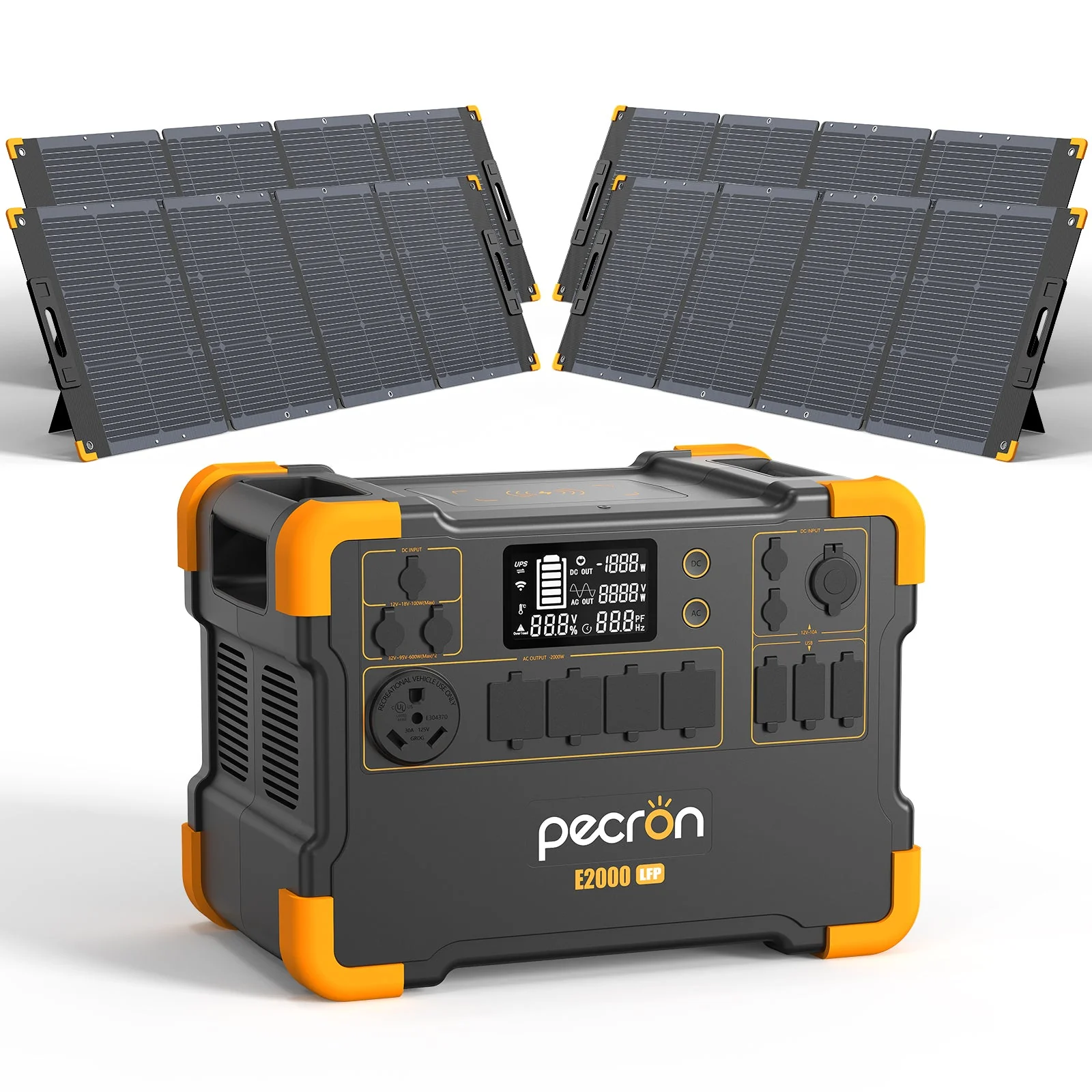 PECRON E2000LFP Expandable Portable Power Station – 2000W, 1920Wh LiFePO4, 1300W Solar Charging - Image 16