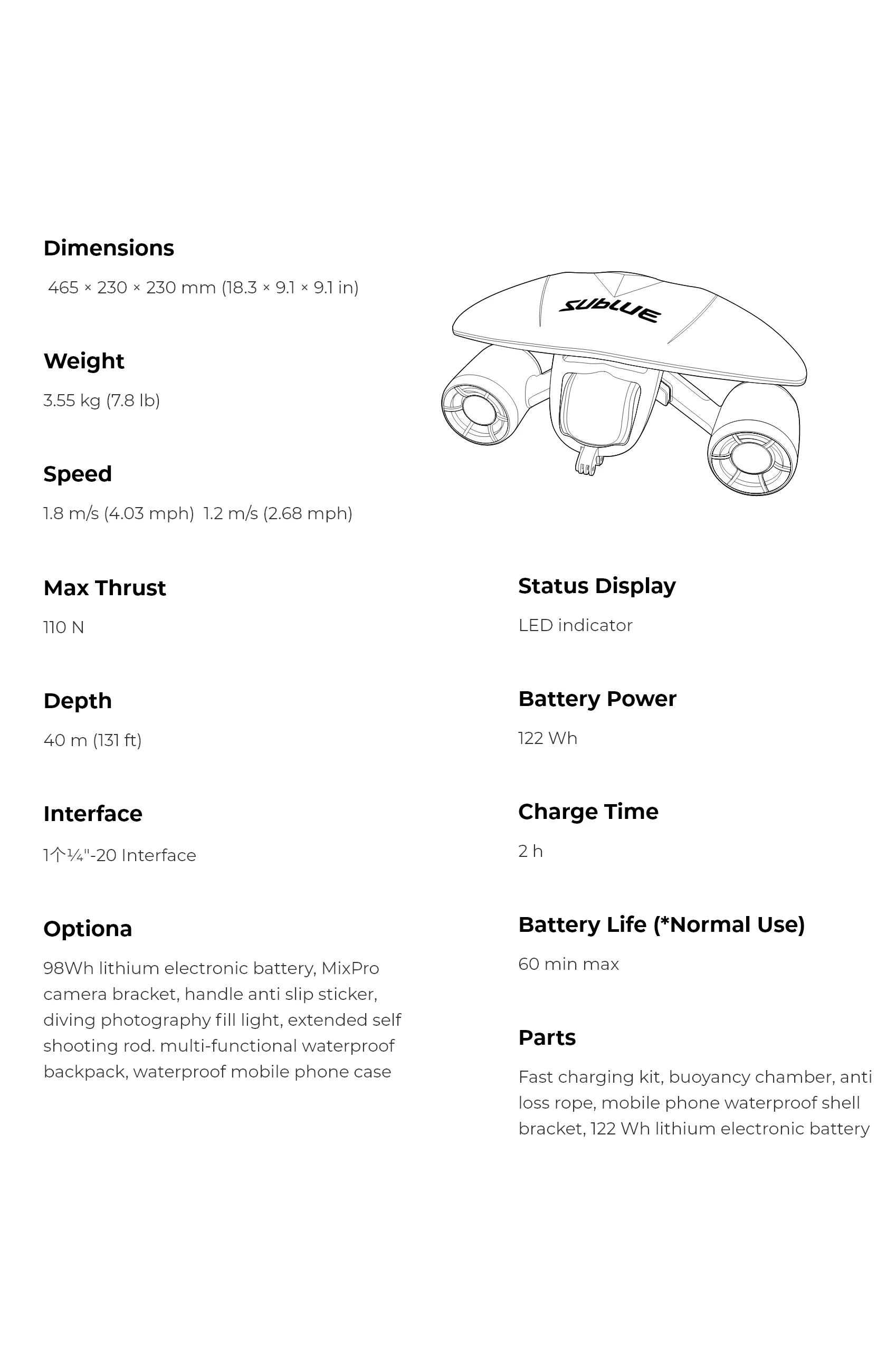 Sublue MixPro – Compact Dual-Motor Underwater Scooter with 60-Min Runtime - Image 4