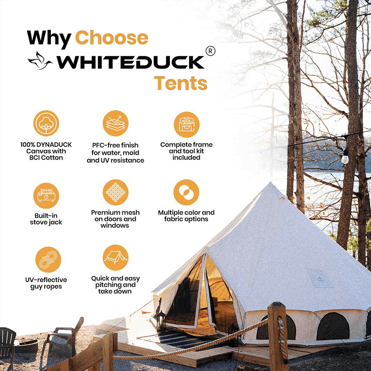 White Duck Outdoors Avalon Bell Tent – 20' (Premium 4-Season Bell Tent) - Image 8